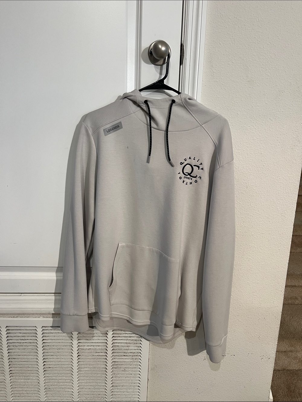 Quality Goods Men’s Light Gray Pullover Hoodie with Logo